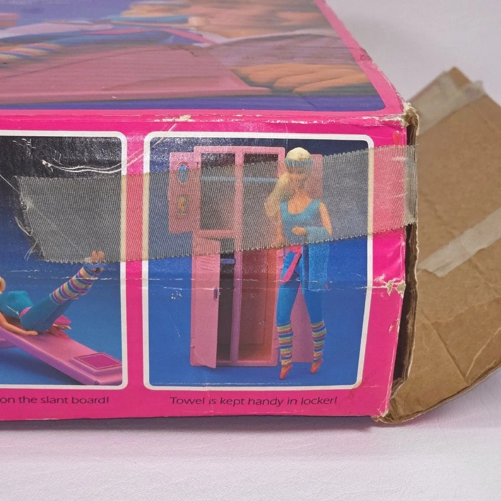 VTG Mattel 1984 Barbie Workout Center Retail BOX ONLY Display‎ Collection Flawed